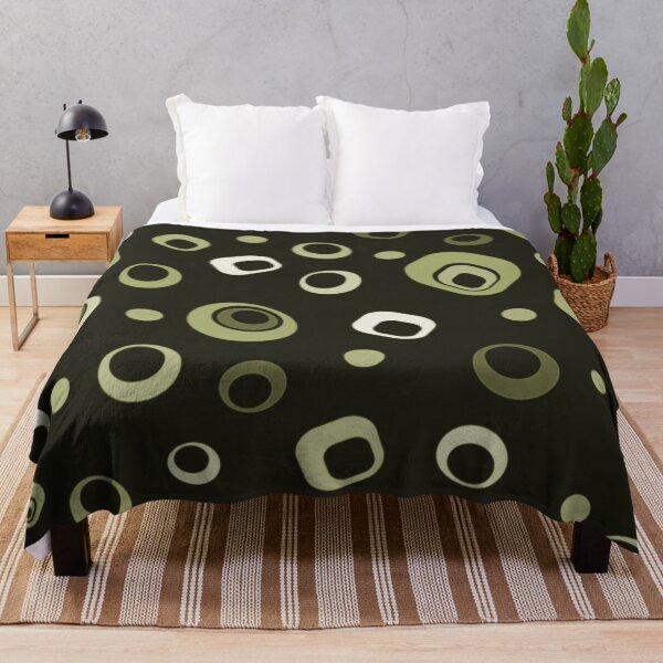 Item preview, Abstract mid century modern olive green pattern designed and sold by likebakerdo.