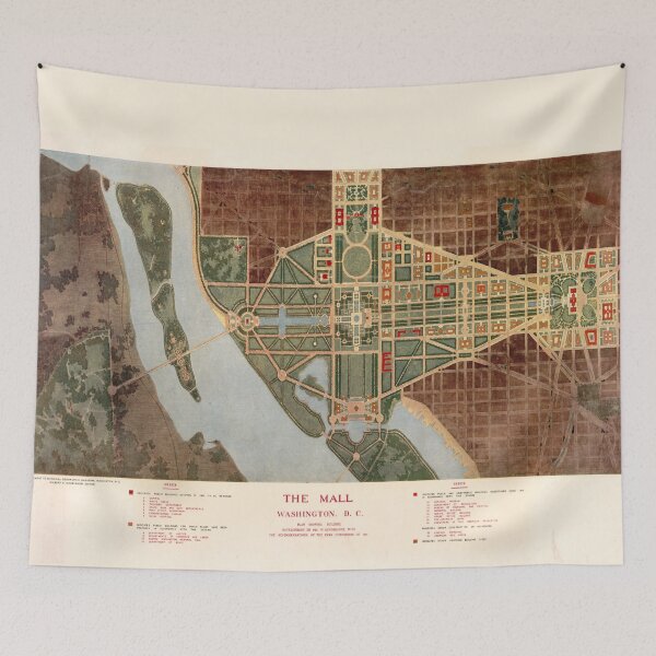 Item preview, Vintage Map of the DC National Mall (1915) designed and sold by BravuraMedia.