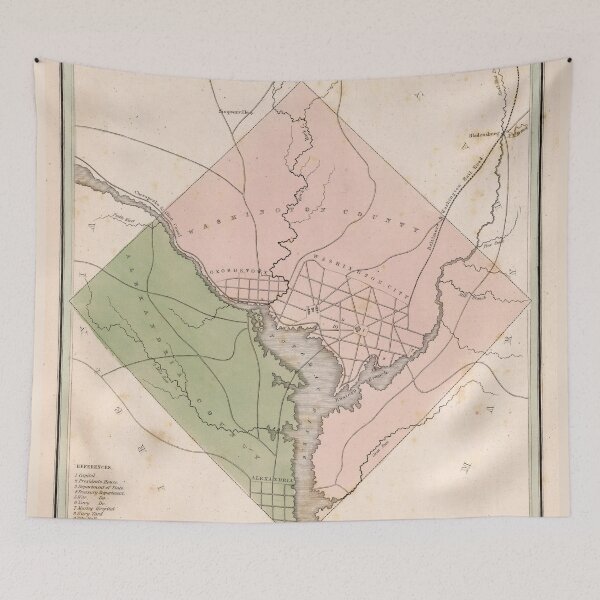 Item preview, Vintage Map of Washington DC (1838) designed and sold by BravuraMedia.