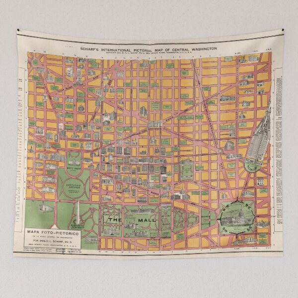 Item preview, Vintage Washington DC Pictorial Map (1919) designed and sold by BravuraMedia.
