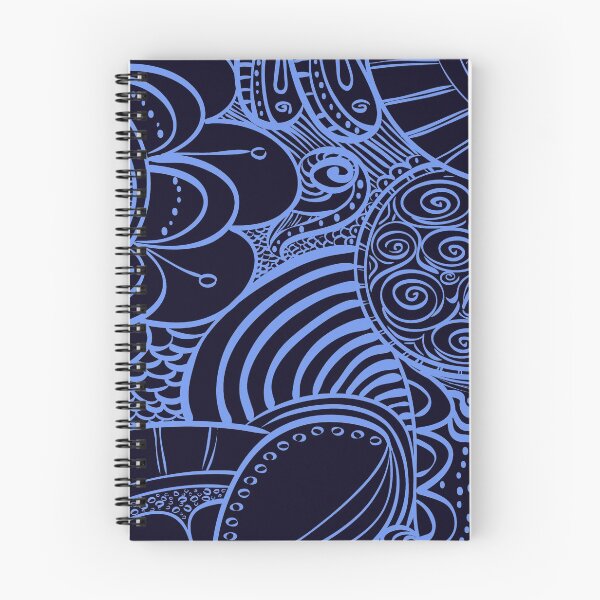 Item preview, Hand-Drawn Floral Blue and Swirls Outline designed and sold by madtoyman.