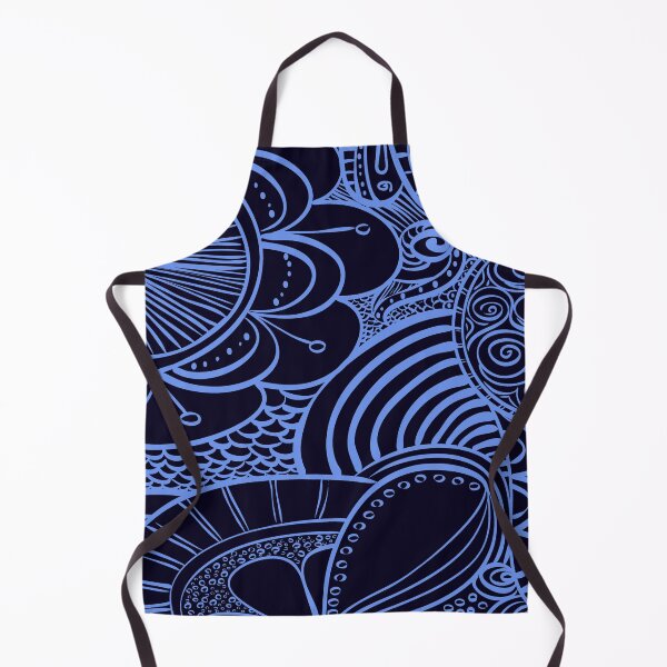 Item preview, Hand-Drawn Floral Blue and Swirls Outline designed and sold by madtoyman.