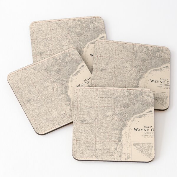 Item preview, Vintage Map of Wayne County MI (1915) designed and sold by BravuraMedia.