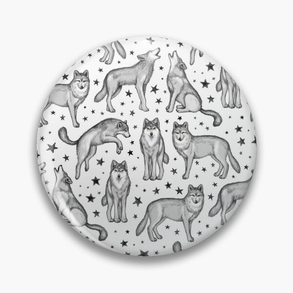 Item preview, Wolves and Stars on White designed and sold by micklyn.
