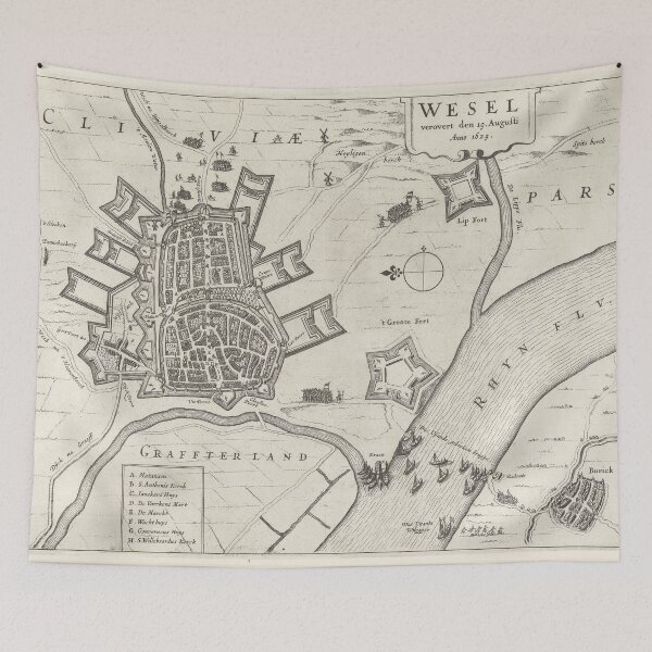 Item preview, Vintage Map of Wesel Germany (1629) designed and sold by BravuraMedia.