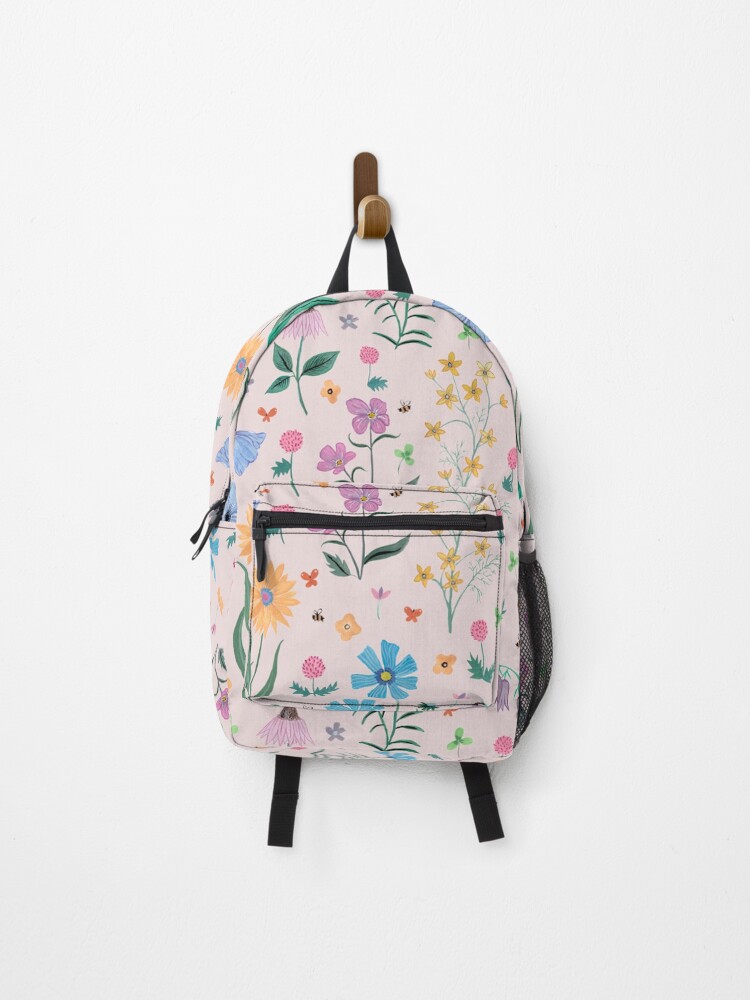 Thumbnail 1 of 3, Backpack, Spring Garden Tossed Pattern, Light Background designed and sold by DJCustoms.
