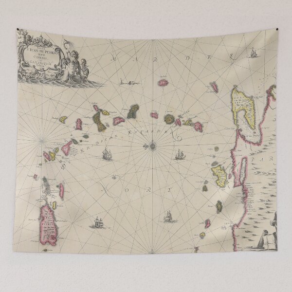Item preview, Vintage Map of The Caribbean Islands (1700) designed and sold by BravuraMedia.