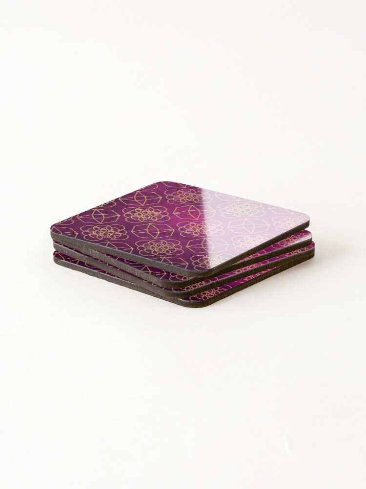Thumbnail 4 of 5, Coasters (Set of 4), Sacred Geometry Pattern designed and sold by Teeming.