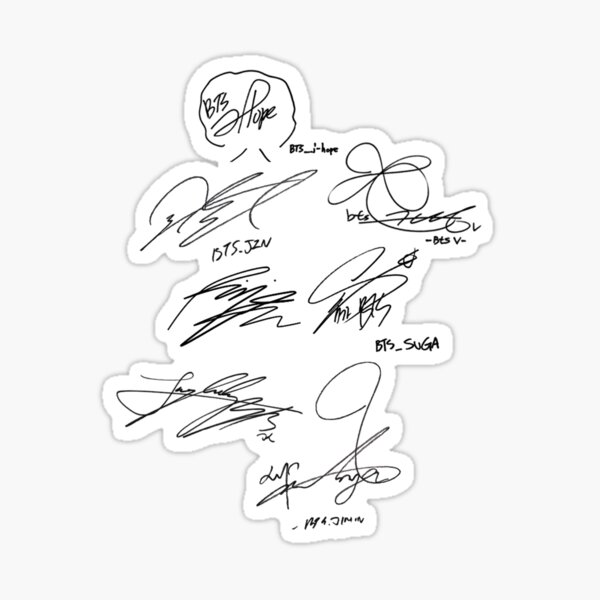 Bts Signatures Stickers for Sale | Redbubble