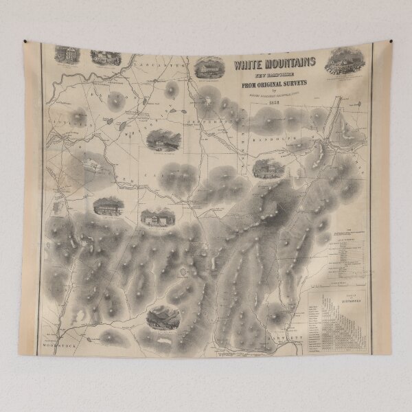 Item preview, Vintage Map of The White Mountains (1858) designed and sold by BravuraMedia.