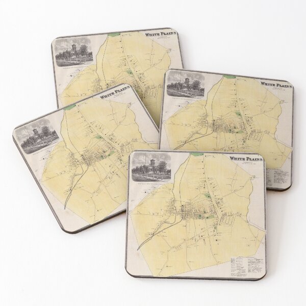 Item preview, Vintage White Plains NY Map (1868) designed and sold by BravuraMedia.