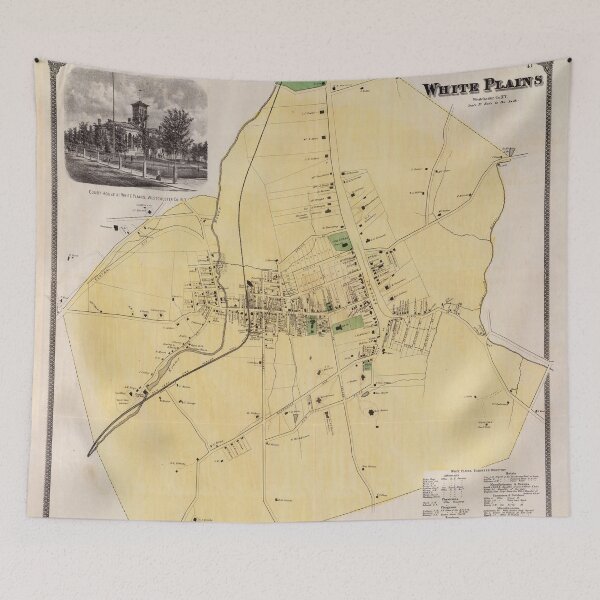 Item preview, Vintage White Plains NY Map (1868) designed and sold by BravuraMedia.