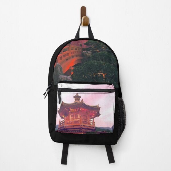 Item preview, Romantic Sunset in a garden with the golden pavilion designed and sold by CreativityRoams.