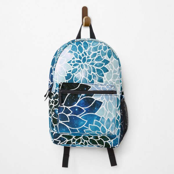 Item preview, Galaxy Space Dahlias Turquoise Blue Teal designed and sold by 2sweetsDesign.