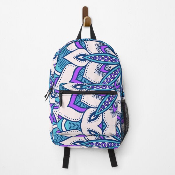 Item preview, Turquoise Purple White Lotus Blossom Mandala Pattern designed and sold by 2sweetsDesign.