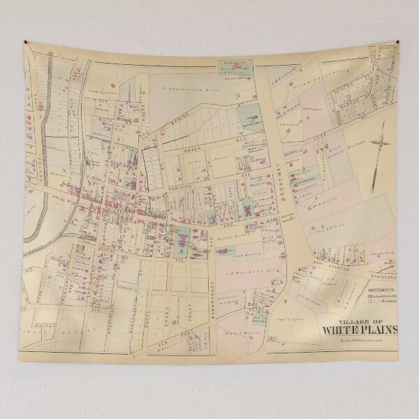 Item preview, Vintage Map of White Plains NY (1881) designed and sold by BravuraMedia.