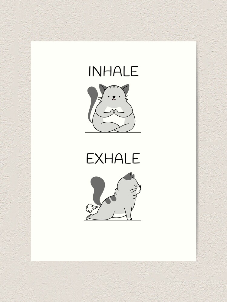 Inhale Exhale Canvas Art Picture Yoga Art Prints Set of 2 Black