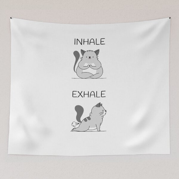 Item preview, Inhale Exhale Cat yoga meditation designed and sold by asmmdesign.