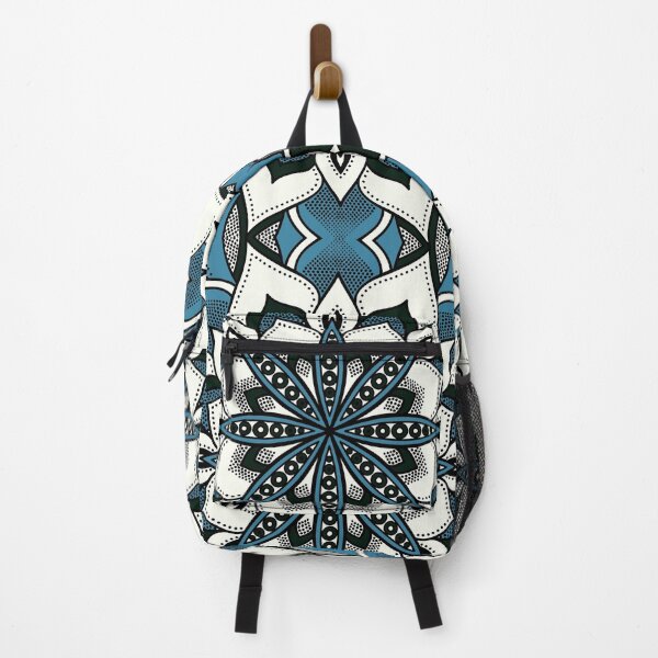 Artikelvorschau, Blau Schwarz Weiß Lotusblüte Mandala entworfen und verkauft von 2sweetsDesign.