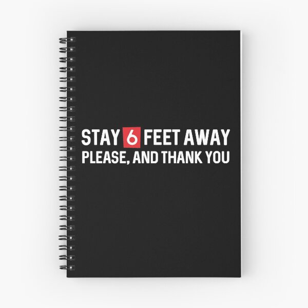 Item preview, Stay 6 feet away please, and thank you, motivational pandemic quarantine social distancing design designed and sold by Blackmode.