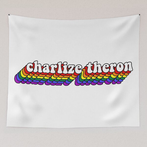Item preview, Charlize Theron rainbow text designed and sold by -localartist.