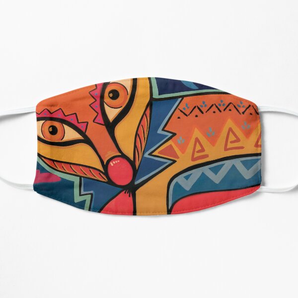 Orange fox mural Mask