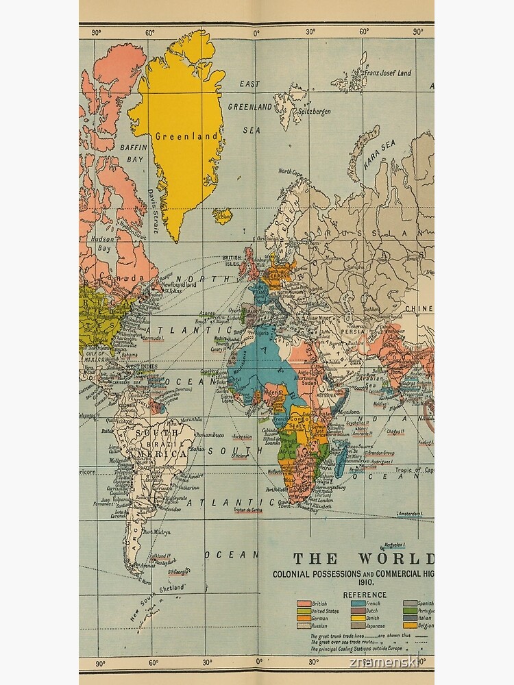 The World: Colonial Possessions and Commercial Highways 1910. From Cambridge Modern History Atlas, 1912 by znamenski