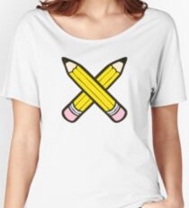 Crayon Bleu Puissance Motif T-shirt coupe relax