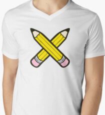 Camiseta de cuello en V Pencil Power Blue Pattern