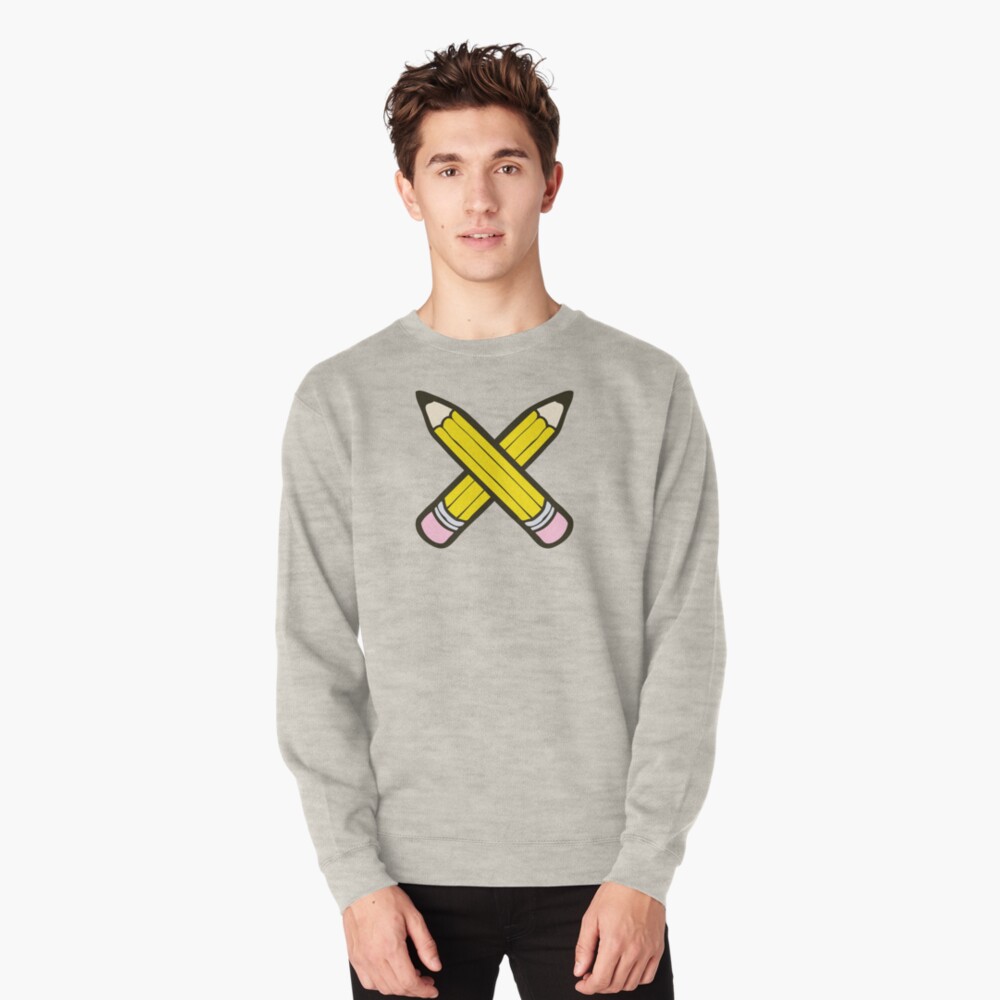 Pencil Power Blue Pattern Pullover Sweatshirt
