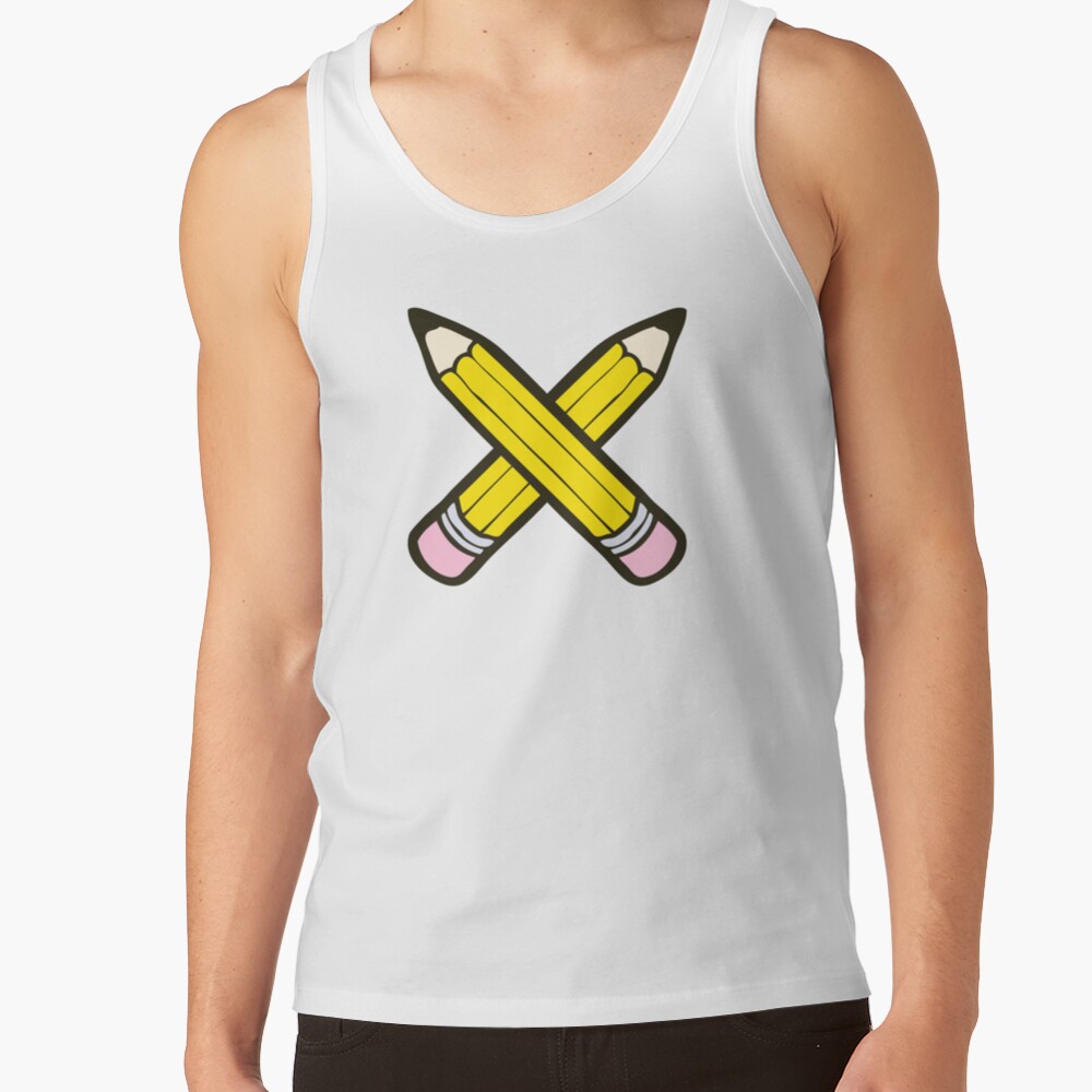 Pencil Power Blue Pattern Tank Top