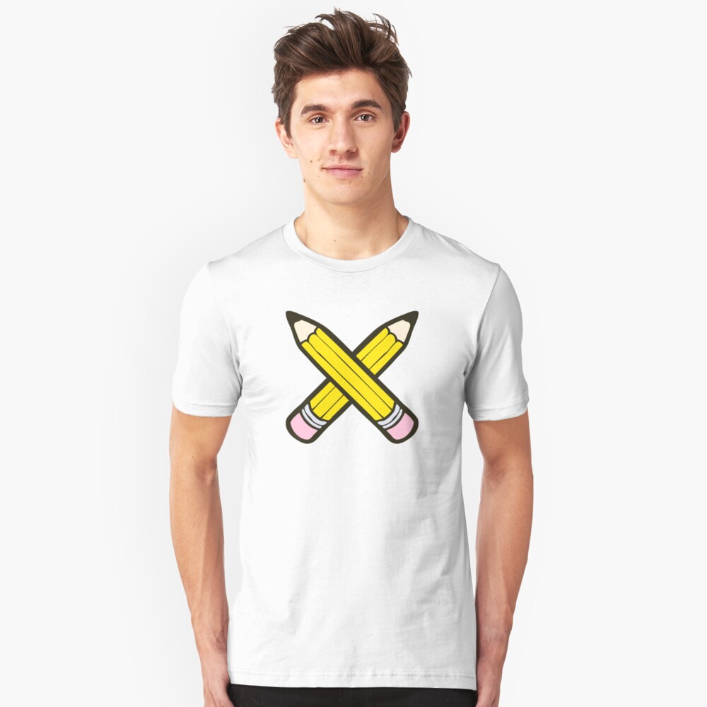 Pencil Power Blue Pattern Slim Fit T-Shirt