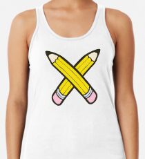 Pencil Power Blue Muster Racerback Tank Top