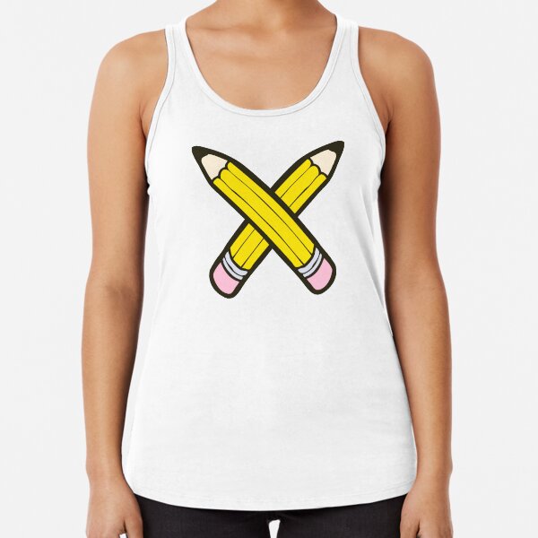 Pencil Power Blue Pattern Racerback Tank Top