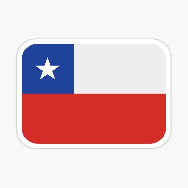 CHILE FLAG DECAL 2014 STYLE SIZE 90MM BY 57MM 