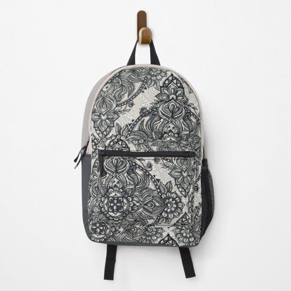 Charcoal Lace Pencil Doodle Backpack