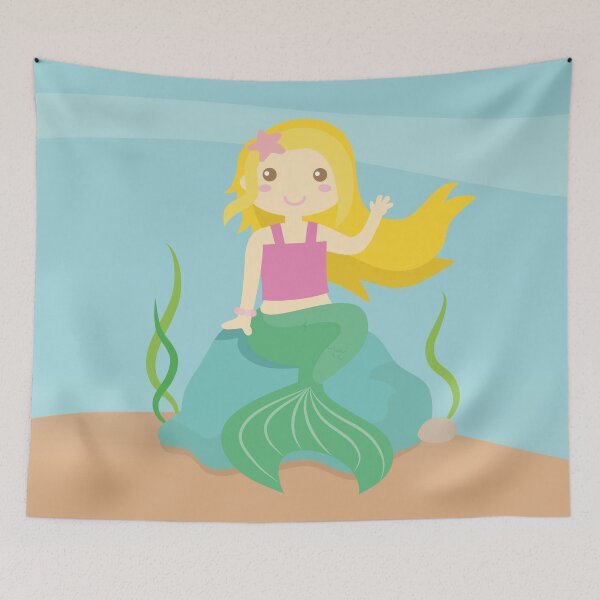 Item preview, Cute Blonde Mermaid Girl designed and sold by rustydoodle.