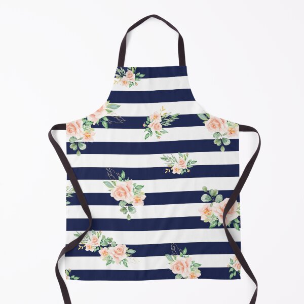 Item preview, Professional Mask Pattern: Navy Stripes with flowers designed and sold by Regan Crowley.