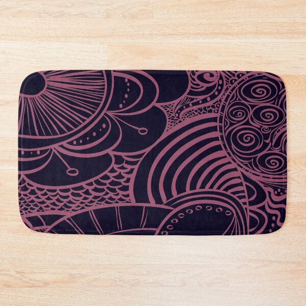 Item preview, Hand-Drawn Floral Pink and Swirls Outline designed and sold by madtoyman.