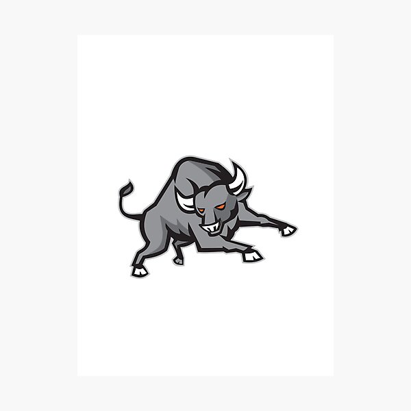 Item preview, Raging Bull Attacking Charging Retro designed and sold by patrimonio.