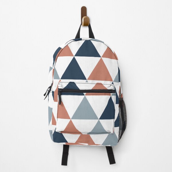 Item preview, Triangular: Blue, Rust Coral, and White. Minimalist Geometric Pattern  designed and sold by kierkegaard.