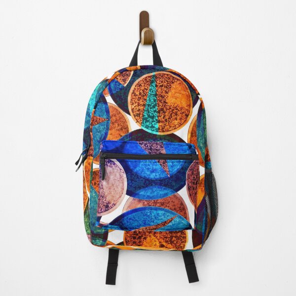 Item preview, Modern Retro Circle Slice Geometric Blue Orange Green designed and sold by jocelynsart.
