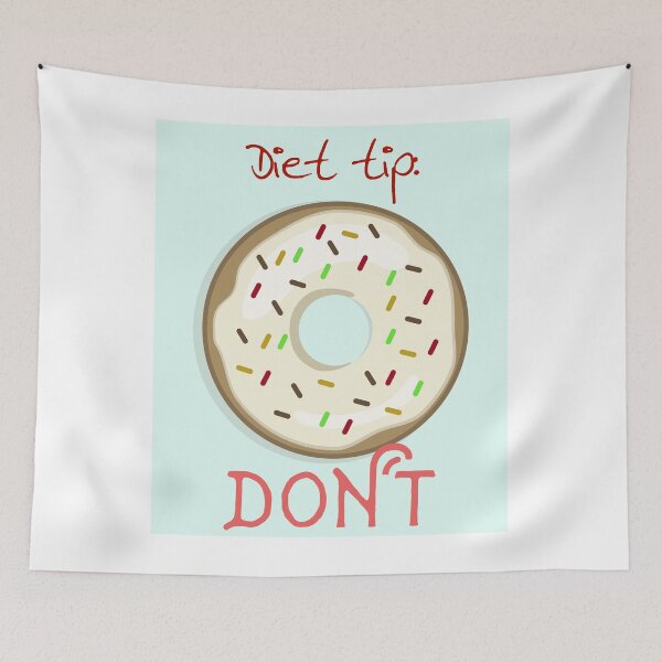 Item preview, DIET TIP: DON'T funny food quote- Doughnut donut desing vector designed and sold by Edgy DESIGNS.