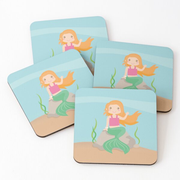 Item preview, Cute Mermaid Girl On Rock designed and sold by rustydoodle.