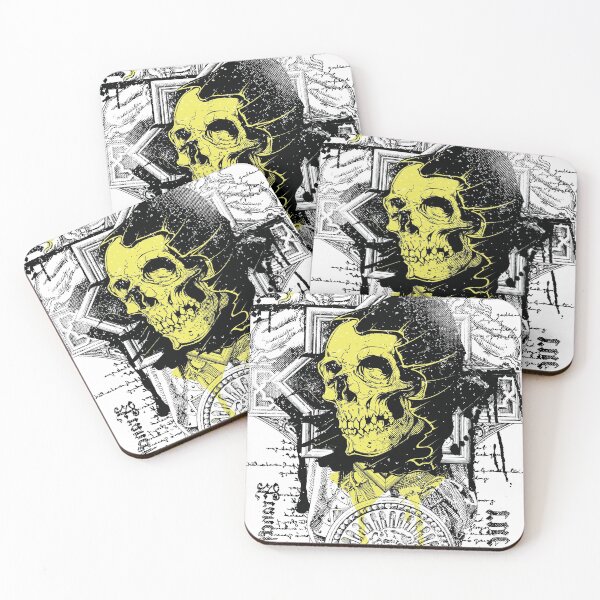 Item preview, Black and yellow Heretic skull designed and sold by Douj.