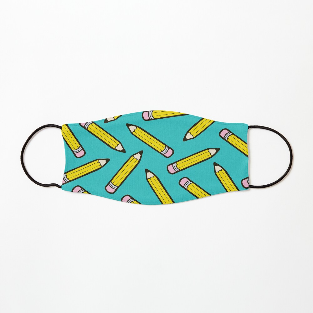 Pencil Power Blue Pattern Mask
