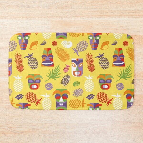 Item preview, Tiki masks yellow seamless pattern designed and sold by colorofmagic.