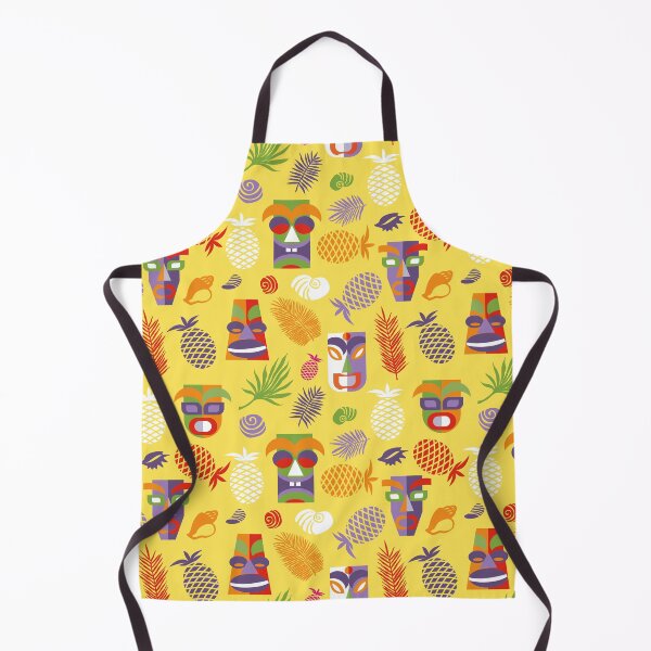 Item preview, Tiki masks yellow seamless pattern designed and sold by colorofmagic.