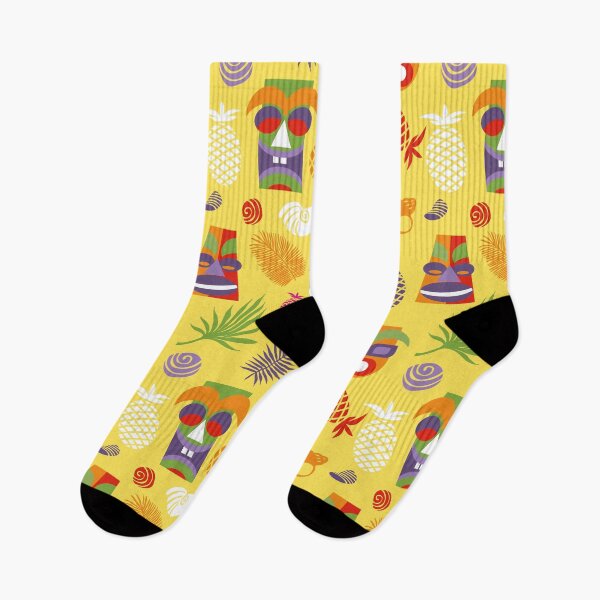 Item preview, Tiki masks yellow seamless pattern designed and sold by colorofmagic.