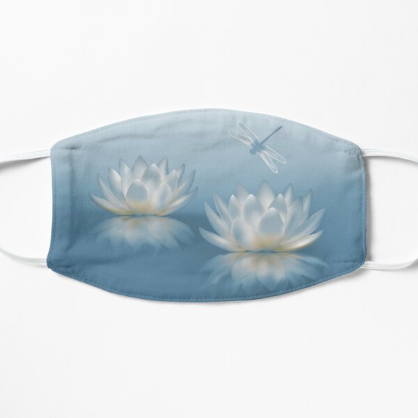 Blue Lotus and Dragonfly Flat Mask